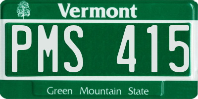 VT license plate PMS415