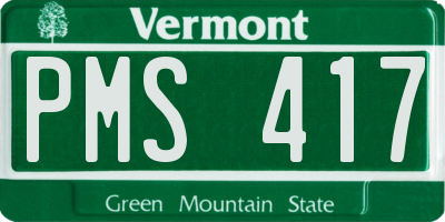 VT license plate PMS417