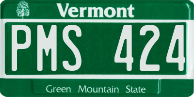VT license plate PMS424