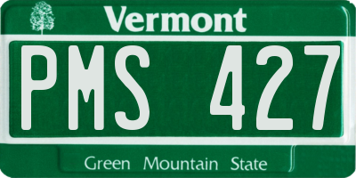 VT license plate PMS427