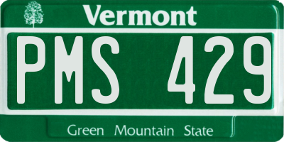 VT license plate PMS429