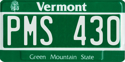 VT license plate PMS430
