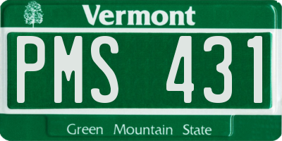 VT license plate PMS431