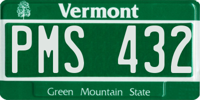 VT license plate PMS432