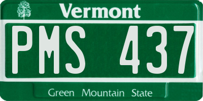 VT license plate PMS437