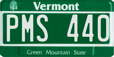 VT license plate PMS440