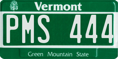 VT license plate PMS444