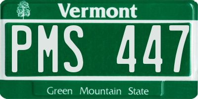 VT license plate PMS447
