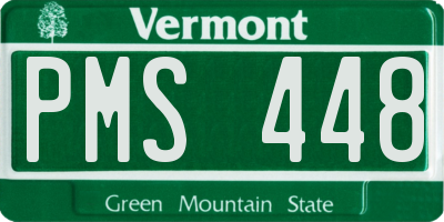 VT license plate PMS448