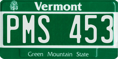 VT license plate PMS453