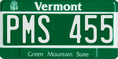 VT license plate PMS455