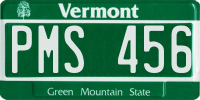 VT license plate PMS456