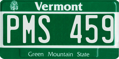 VT license plate PMS459