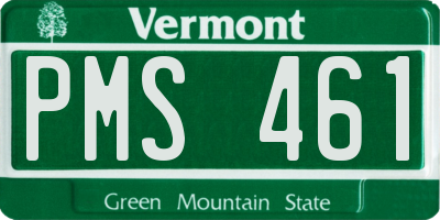 VT license plate PMS461