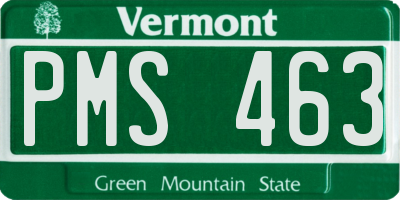 VT license plate PMS463