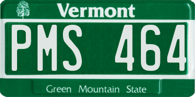 VT license plate PMS464
