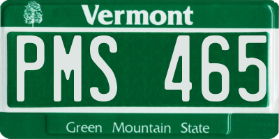 VT license plate PMS465