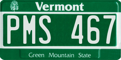 VT license plate PMS467