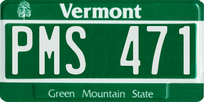 VT license plate PMS471