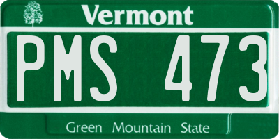 VT license plate PMS473