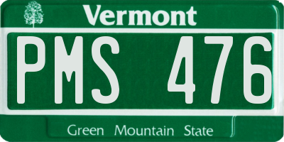 VT license plate PMS476