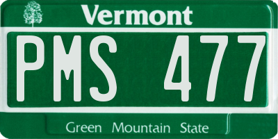 VT license plate PMS477