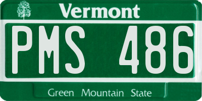 VT license plate PMS486