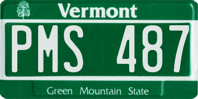 VT license plate PMS487