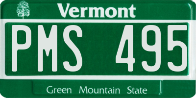 VT license plate PMS495