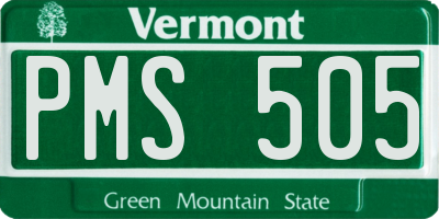 VT license plate PMS505