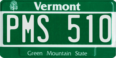VT license plate PMS510