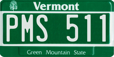 VT license plate PMS511