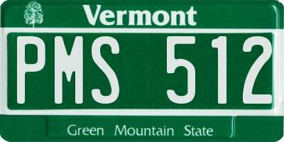 VT license plate PMS512