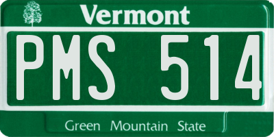 VT license plate PMS514