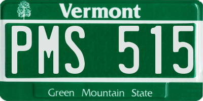VT license plate PMS515