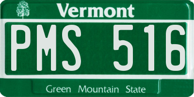 VT license plate PMS516