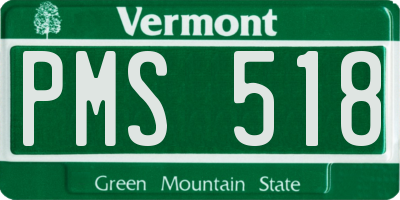 VT license plate PMS518