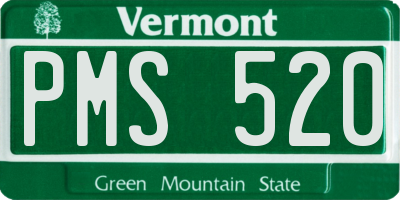 VT license plate PMS520