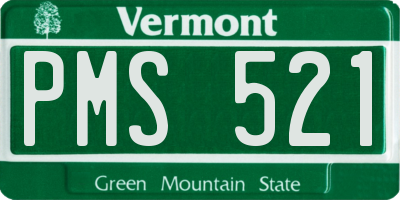 VT license plate PMS521