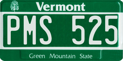 VT license plate PMS525
