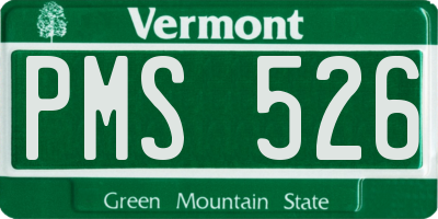 VT license plate PMS526