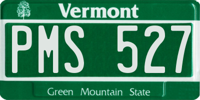 VT license plate PMS527