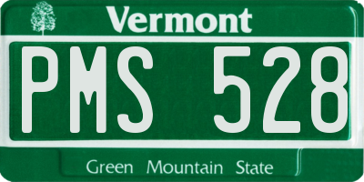 VT license plate PMS528