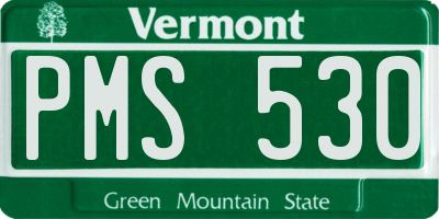 VT license plate PMS530