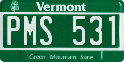 VT license plate PMS531