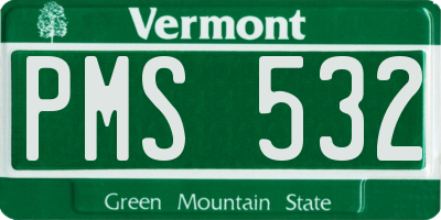 VT license plate PMS532