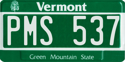 VT license plate PMS537