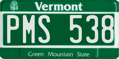 VT license plate PMS538