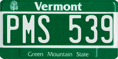 VT license plate PMS539