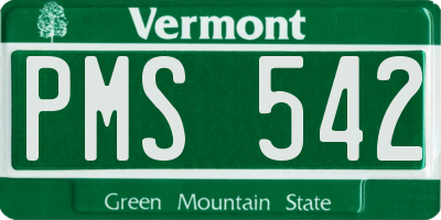 VT license plate PMS542